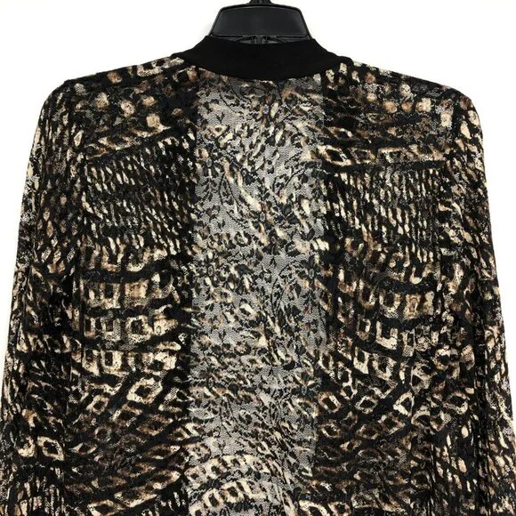 Initiatives Brown Abstract Patterned Robe Cardigan size M - Picture 12 of 15